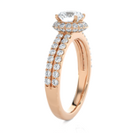 1 3/4 ctw Round Lab Grown Diamond Halo Engagement Ring