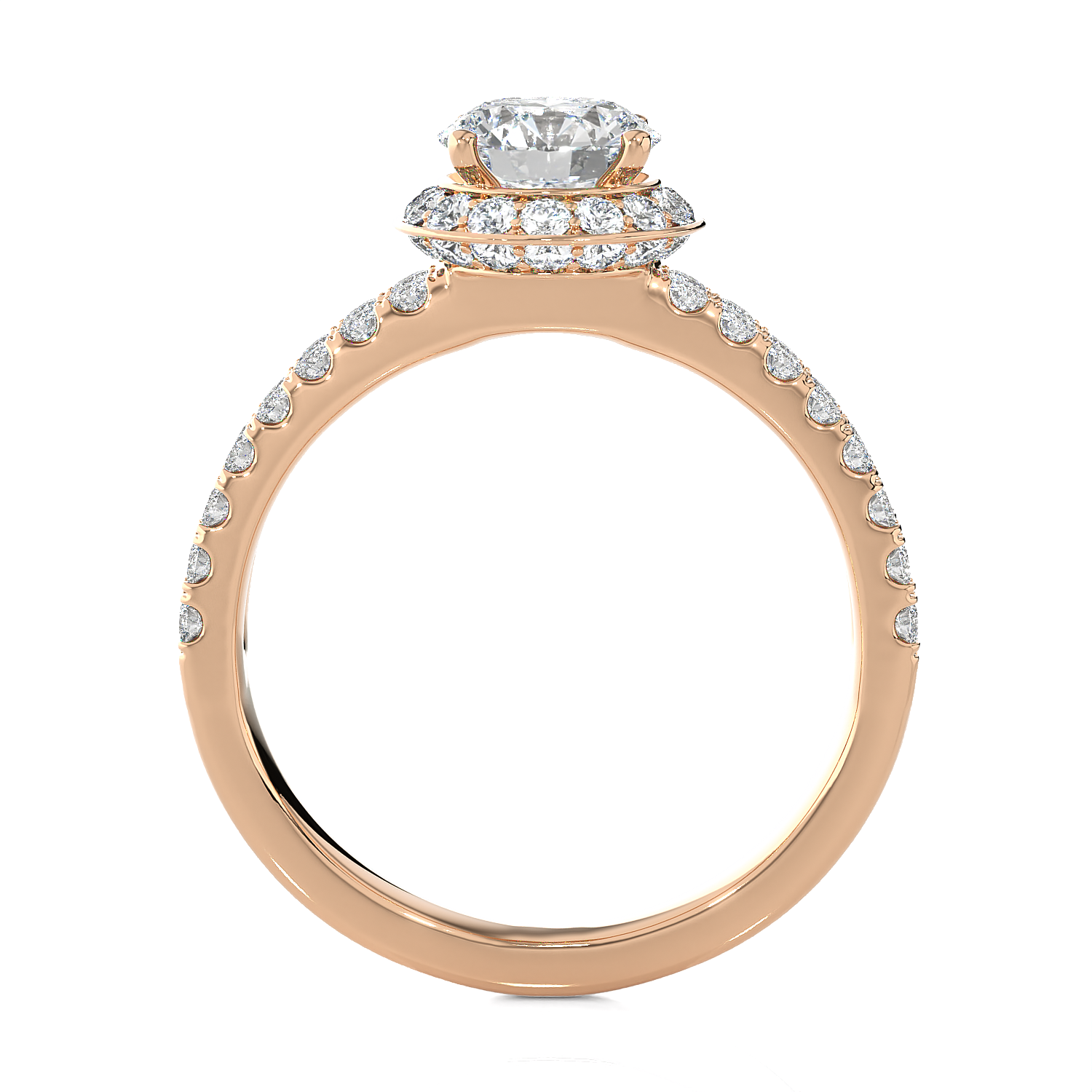 1 3/4 ctw Round Lab Grown Diamond Halo Engagement Ring