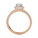 1 3/4 ctw Round Lab Grown Diamond Halo Engagement Ring