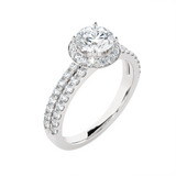 1 3/4 ctw Round Lab Grown Diamond Halo Engagement Ring
