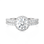 1 3/4 ctw Round Lab Grown Diamond Halo Engagement Ring
