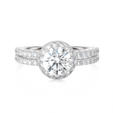 1 3/4 ctw Round Lab Grown Diamond Halo Engagement Ring