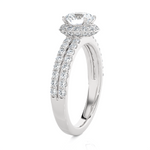 1 3/4 ctw Round Lab Grown Diamond Halo Engagement Ring