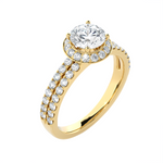 1 3/4 ctw Round Lab Grown Diamond Halo Engagement Ring