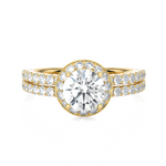 1 3/4 ctw Round Lab Grown Diamond Halo Engagement Ring