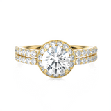 1 3/4 ctw Round Lab Grown Diamond Halo Engagement Ring