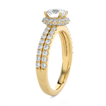 1 3/4 ctw Round Lab Grown Diamond Halo Engagement Ring