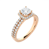 Princess-Cut Lab Grown Diamond Halo Engagement Ring