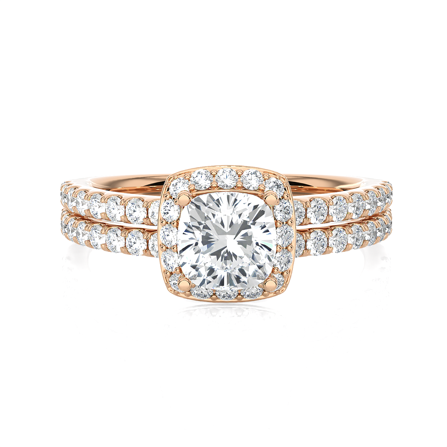 Princess-Cut Lab Grown Diamond Halo Engagement Ring