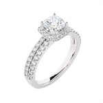 Princess-Cut Lab Grown Diamond Halo Engagement Ring
