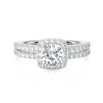 Princess-Cut Lab Grown Diamond Halo Engagement Ring