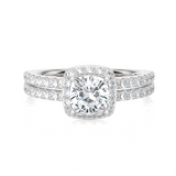 Princess-Cut Lab Grown Diamond Halo Engagement Ring