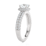 Princess-Cut Lab Grown Diamond Halo Engagement Ring