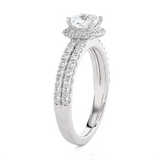 Princess-Cut Lab Grown Diamond Halo Engagement Ring