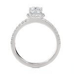 Princess-Cut Lab Grown Diamond Halo Engagement Ring