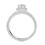 Princess-Cut Lab Grown Diamond Halo Engagement Ring