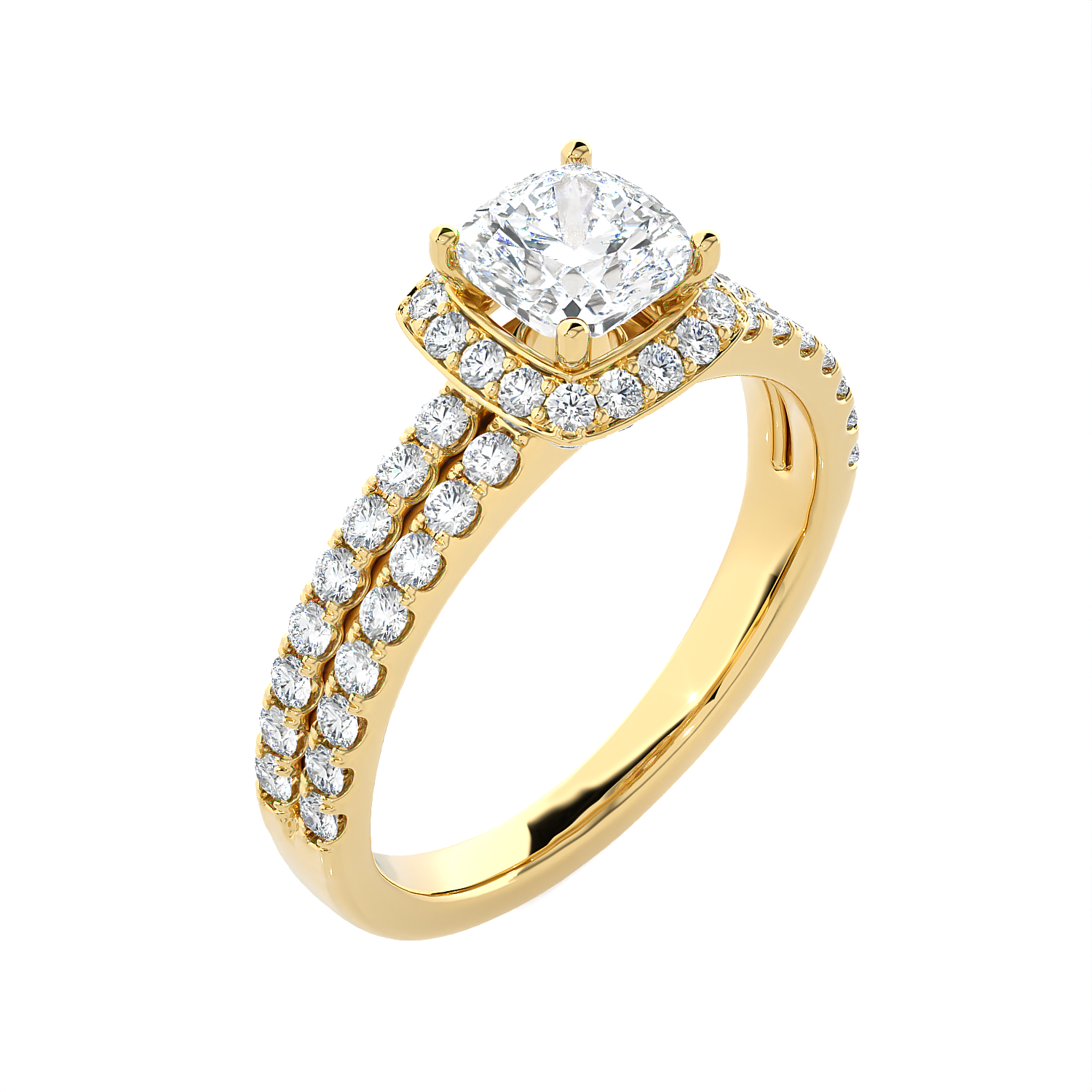 Princess-Cut Lab Grown Diamond Halo Engagement Ring
