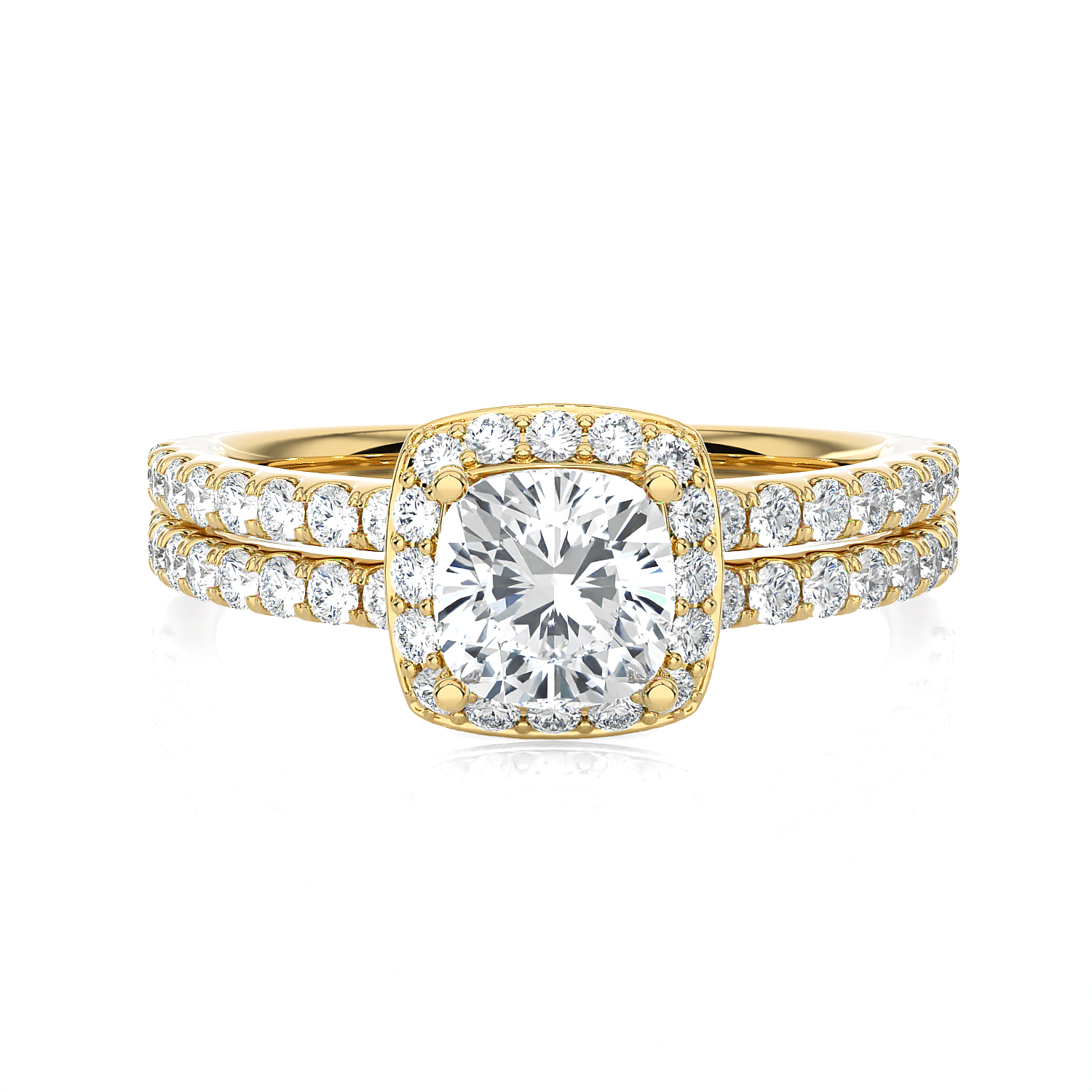 Princess-Cut Lab Grown Diamond Halo Engagement Ring