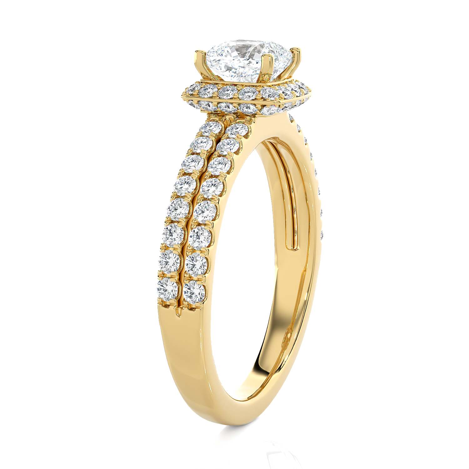 Princess-Cut Lab Grown Diamond Halo Engagement Ring