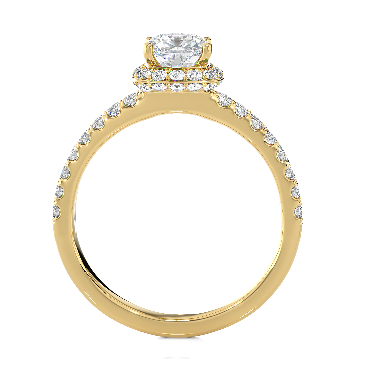 Princess-Cut Lab Grown Diamond Halo Engagement Ring