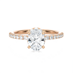 1 5/8 ctw Oval Lab Grown Diamond Side Stone Engagement Ring