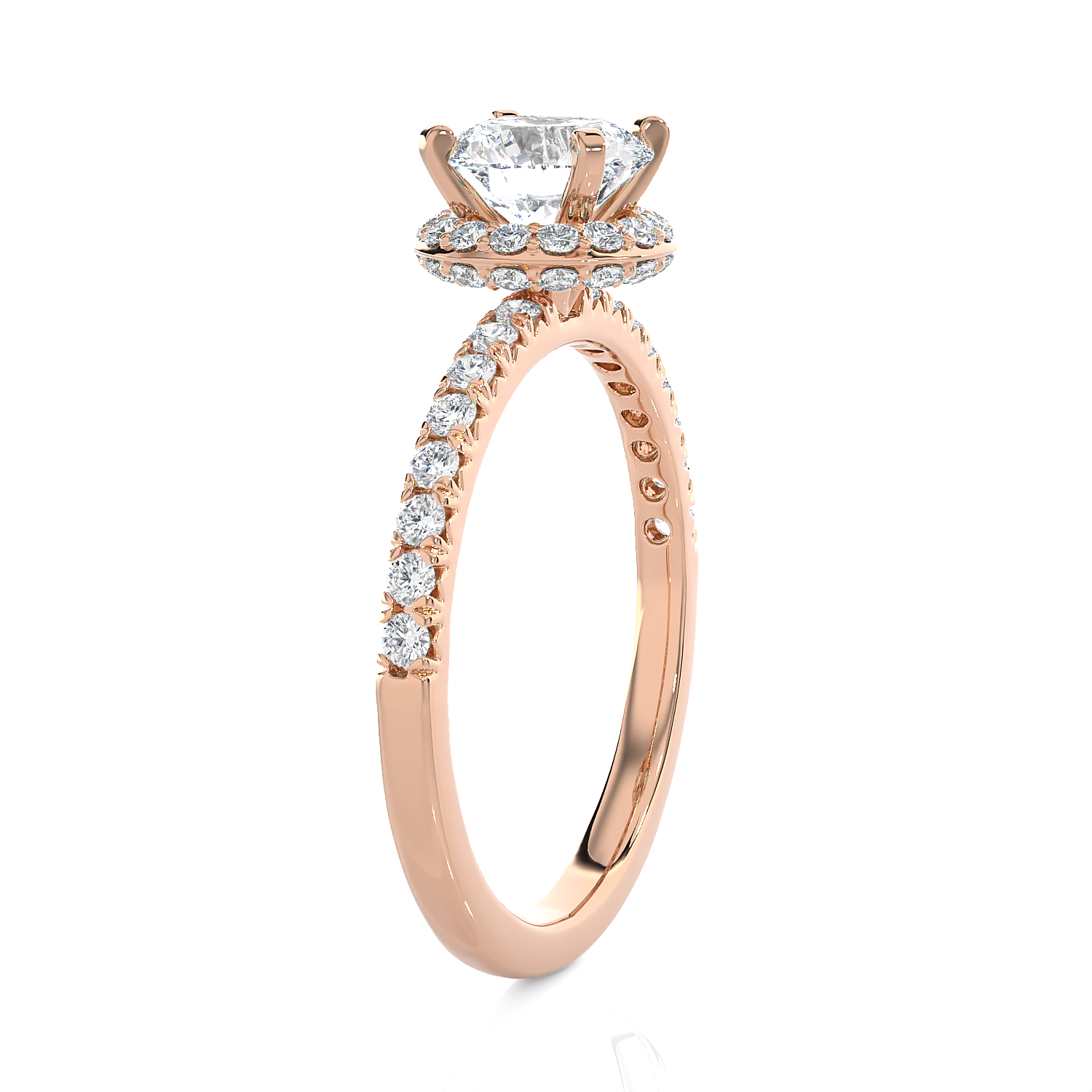 1 1/2 ctw Round Lab Grown Diamond Side Stone Engagement Ring