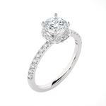 1 1/2 ctw Round Lab Grown Diamond Side Stone Engagement Ring