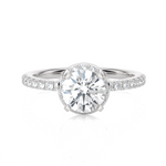 1 1/2 ctw Round Lab Grown Diamond Side Stone Engagement Ring