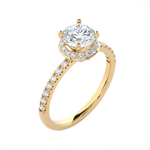 1 1/2 ctw Round Lab Grown Diamond Side Stone Engagement Ring