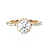 1 1/2 ctw Round Lab Grown Diamond Side Stone Engagement Ring