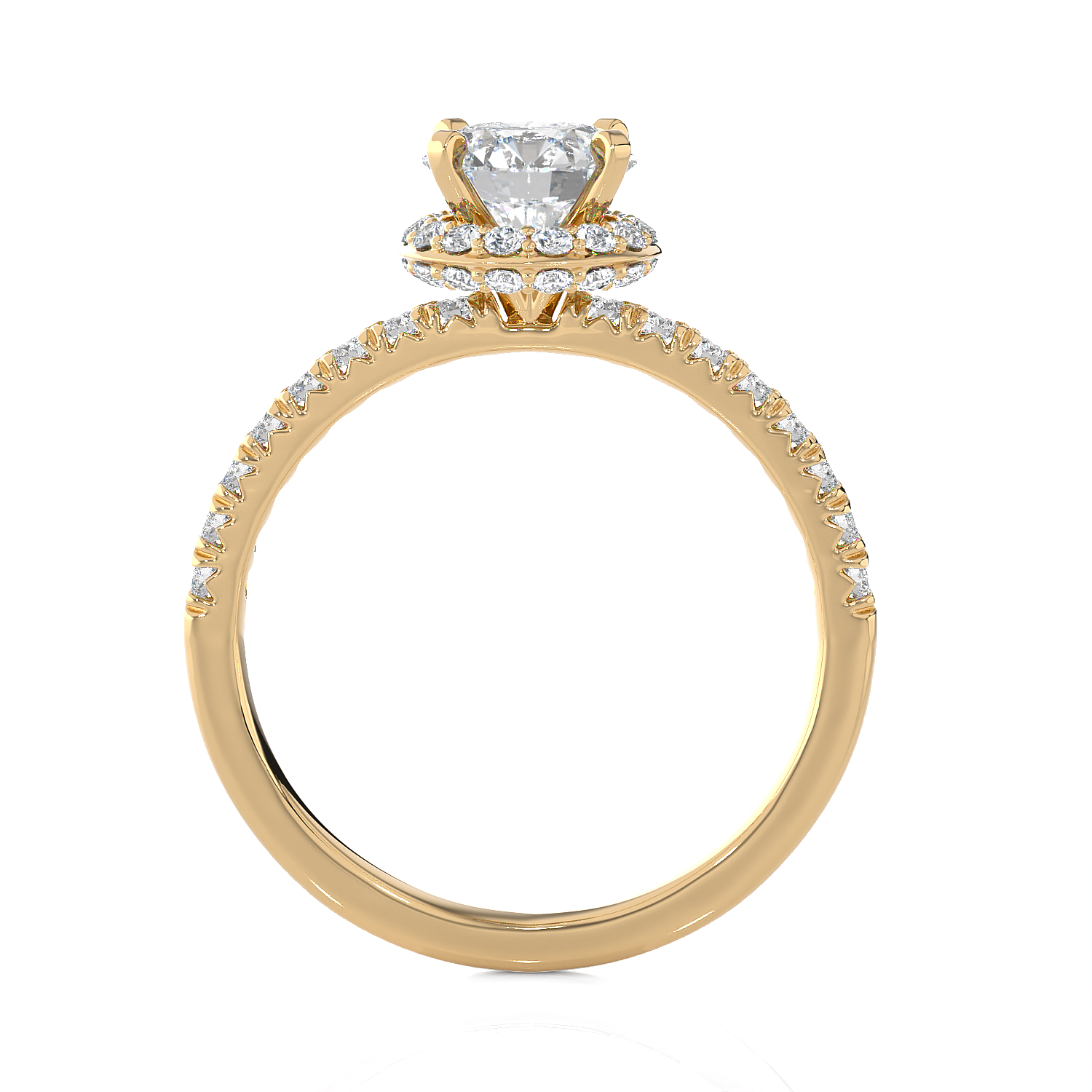 1 1/2 ctw Round Lab Grown Diamond Side Stone Engagement Ring