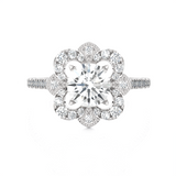 1 1/2 ctw Round Lab Grown Diamond Halo Engagement Ring