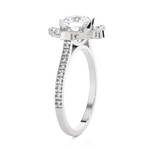 1 1/2 ctw Round Lab Grown Diamond Halo Engagement Ring