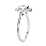 1 1/2 ctw Round Lab Grown Diamond Halo Engagement Ring