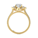1 1/2 ctw Round Lab Grown Diamond Halo Engagement Ring