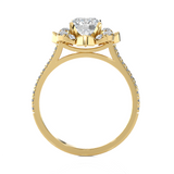 1 1/2 ctw Round Lab Grown Diamond Halo Engagement Ring