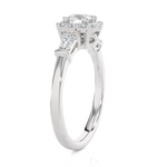 7/8 ctw Round Lab Grown Diamond Halo Engagement Ring