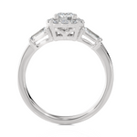 7/8 ctw Round Lab Grown Diamond Halo Engagement Ring