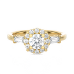 7/8 ctw Round Lab Grown Diamond Halo Engagement Ring