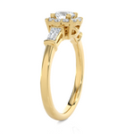 7/8 ctw Round Lab Grown Diamond Halo Engagement Ring