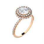 1 5/8 ctw Round Lab Grown Diamond Halo Engagement Ring