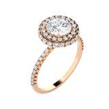 1 5/8 ctw Round Lab Grown Diamond Halo Engagement Ring