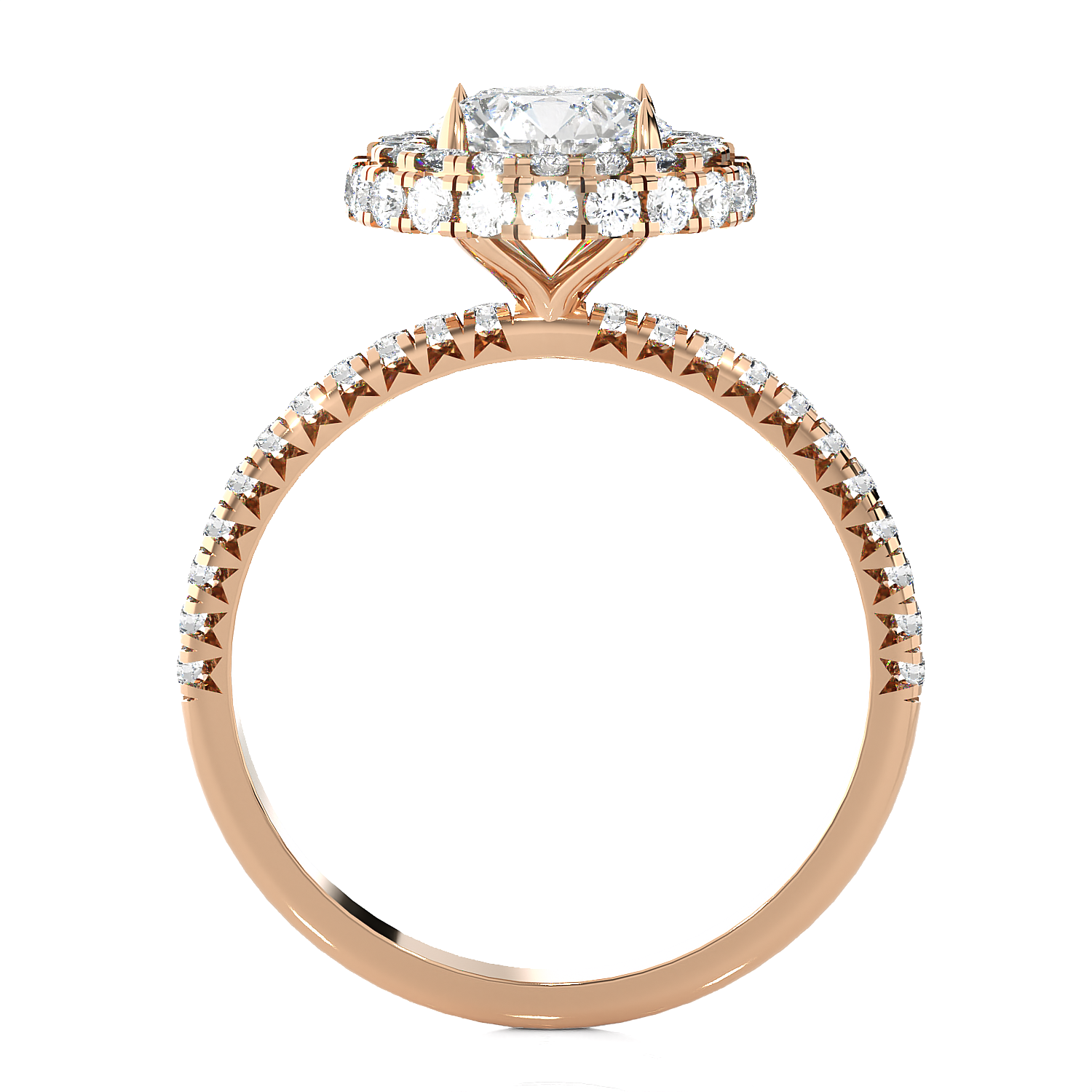 1 5/8 ctw Round Lab Grown Diamond Halo Engagement Ring