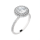 1 5/8 ctw Round Lab Grown Diamond Halo Engagement Ring