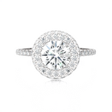1 5/8 ctw Round Lab Grown Diamond Halo Engagement Ring