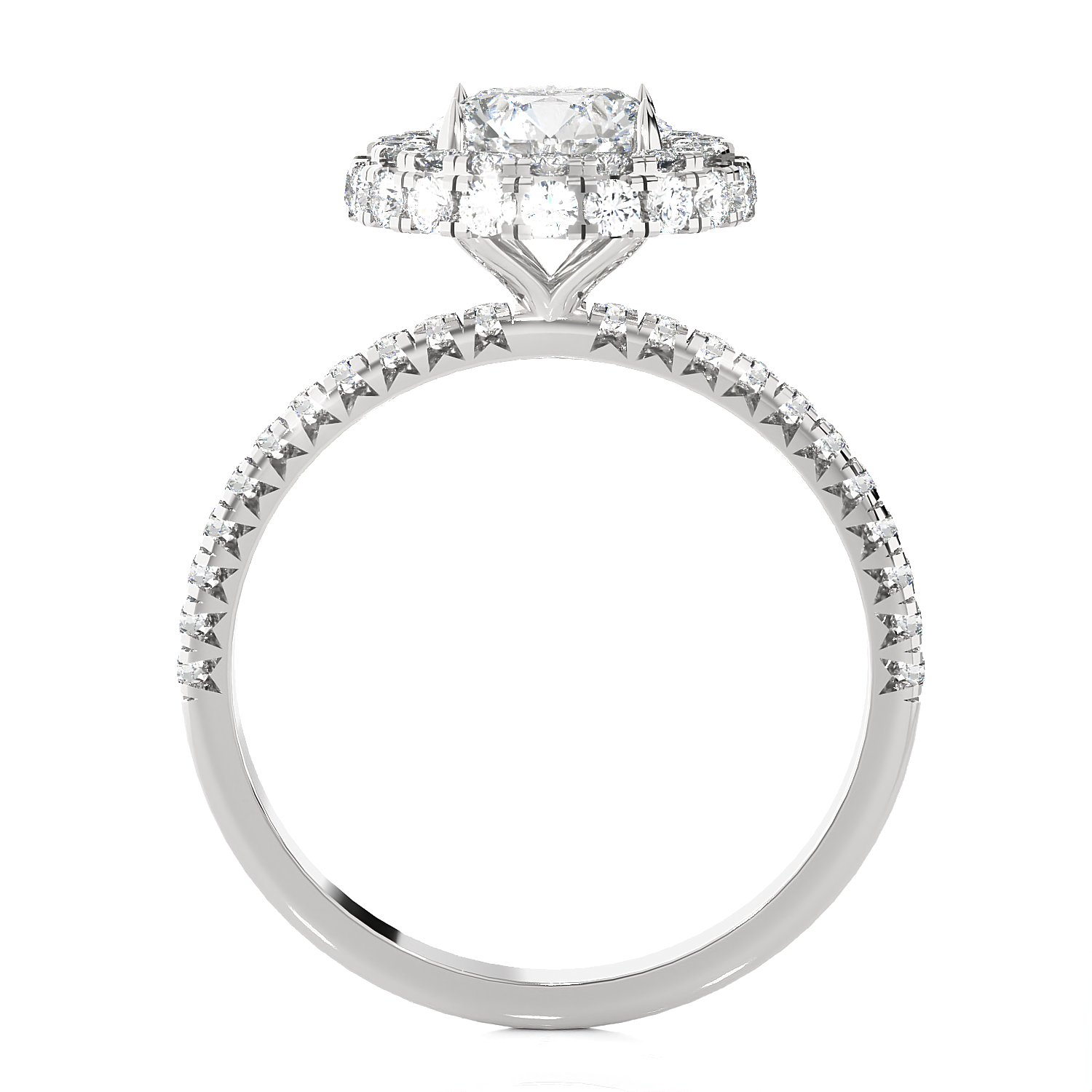 1 5/8 ctw Round Lab Grown Diamond Halo Engagement Ring