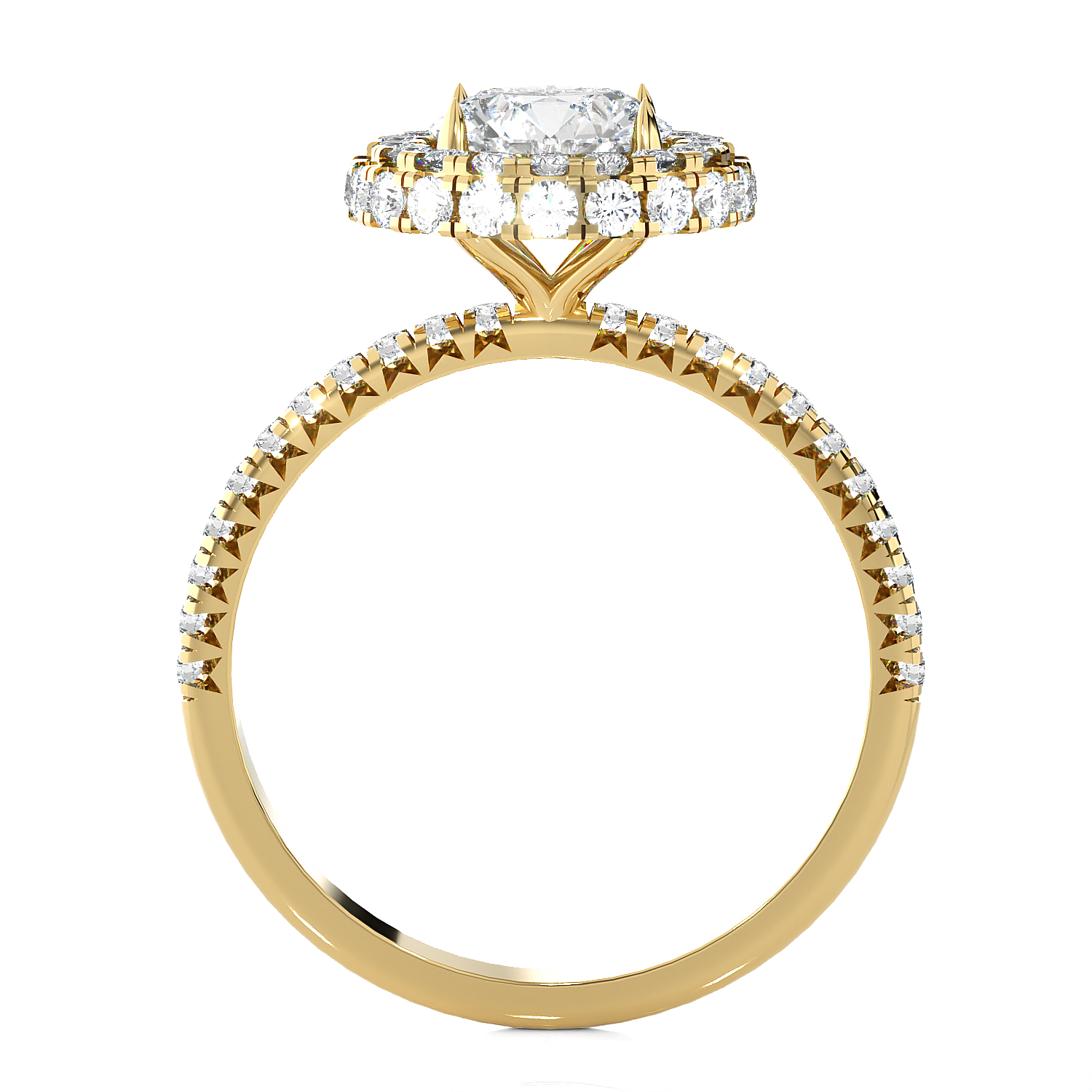 1 5/8 ctw Round Lab Grown Diamond Halo Engagement Ring