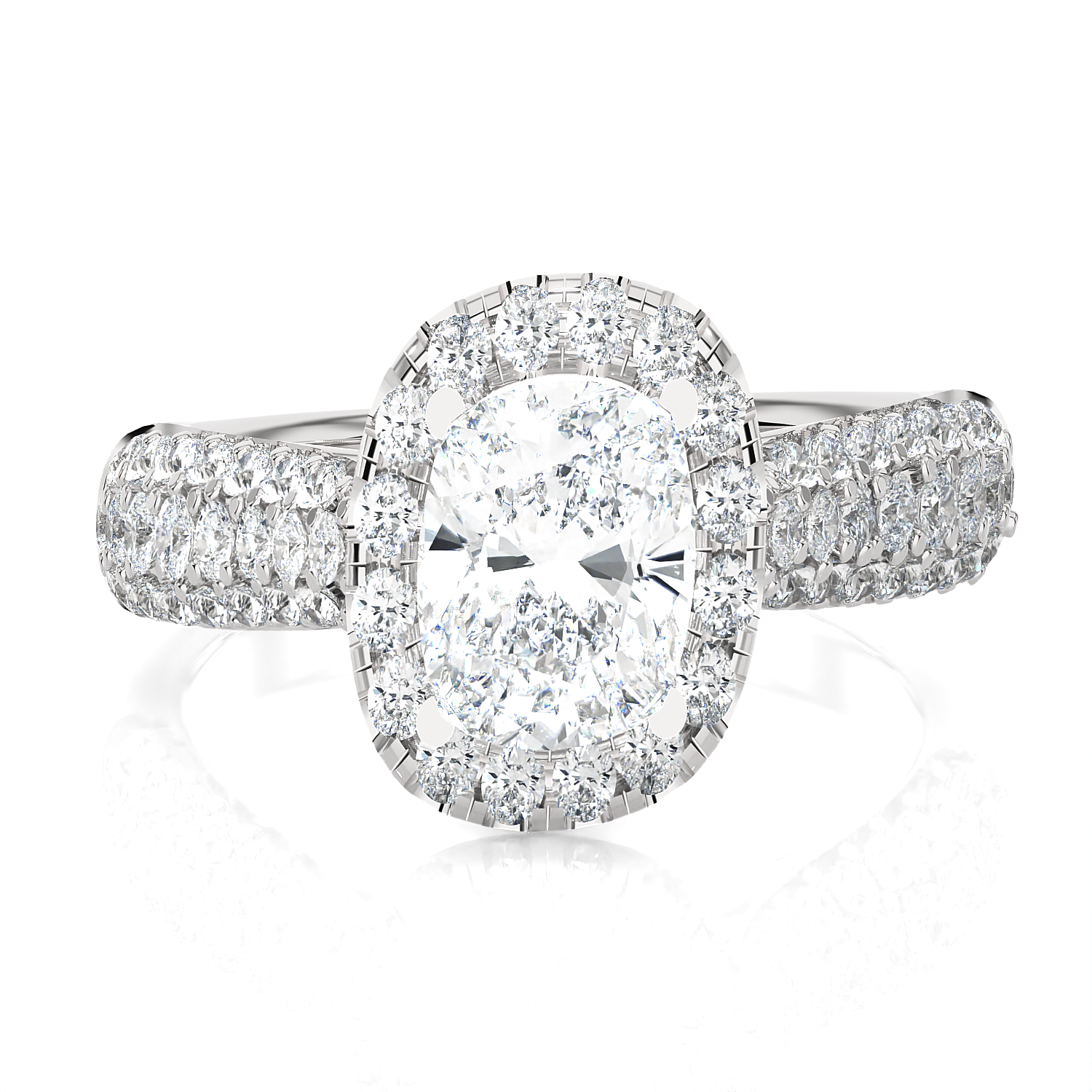 1 1/2 ctw Cushion-Cut Lab Grown Diamond Halo Engagement Ring