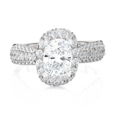 1 1/2 ctw Cushion-Cut Lab Grown Diamond Halo Engagement Ring