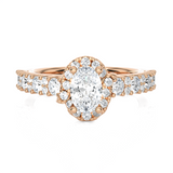 1 1/2 ctw Oval Lab Grown Diamond Halo Engagement Ring
